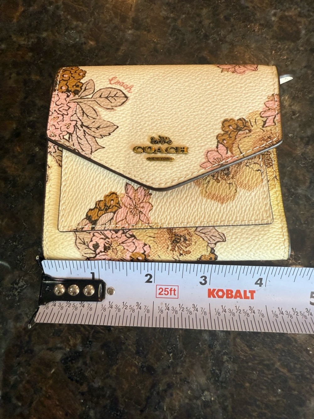 Coach Floral Envelope Trifold Wallet - Cream/Pink - Picture 13 of 15